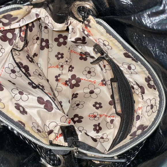 Black bling large purse by Nicole Lee silver sequin - Picture 2 of 6